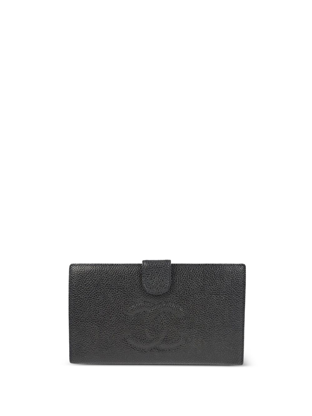 CHANEL Pre-Owned CC 皮质钱包（2003年典藏款） - 黑色
