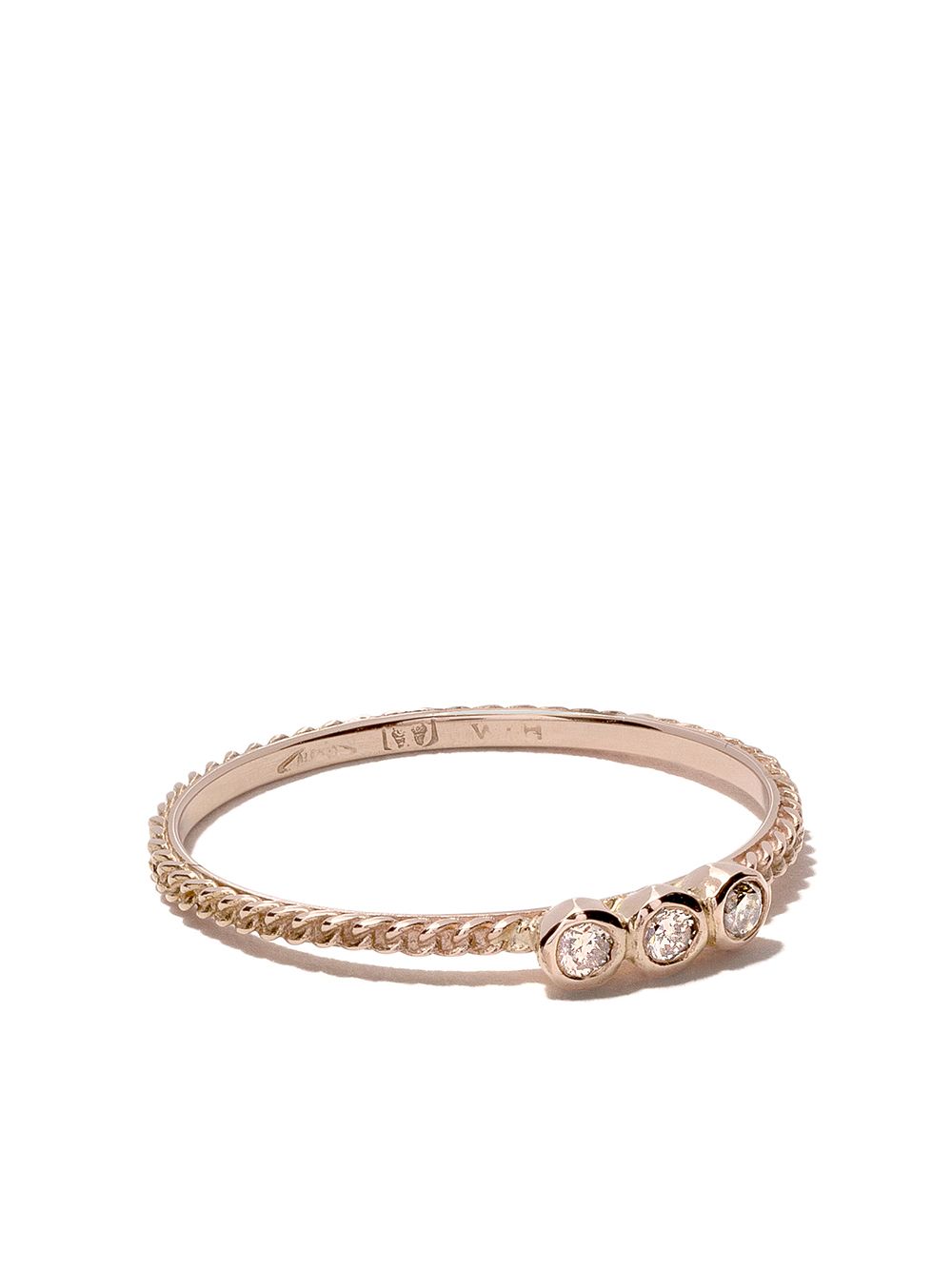 Wouters & Hendrix Gold Chain Diamond 18k玫瑰金钻石戒指 - 粉色