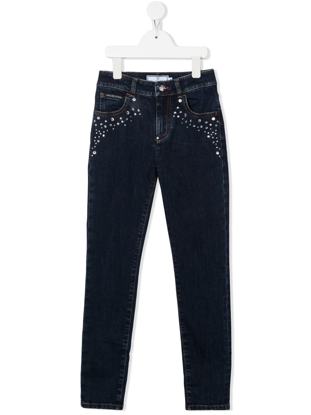 Philipp Plein Junior 中腰修身牛仔裤 - 蓝色