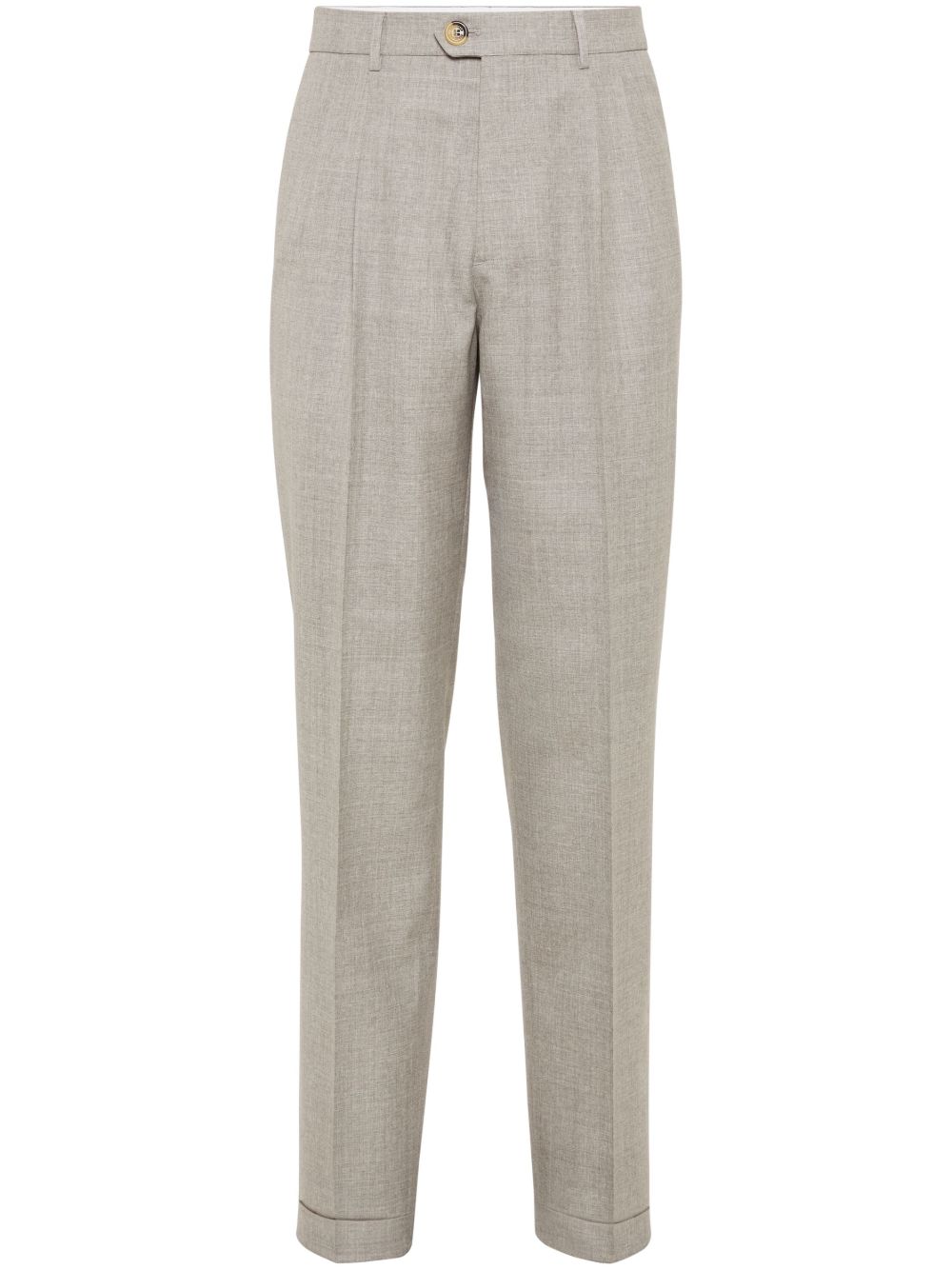 Brunello Cucinelli 褶饰细节西裤 - 中性色