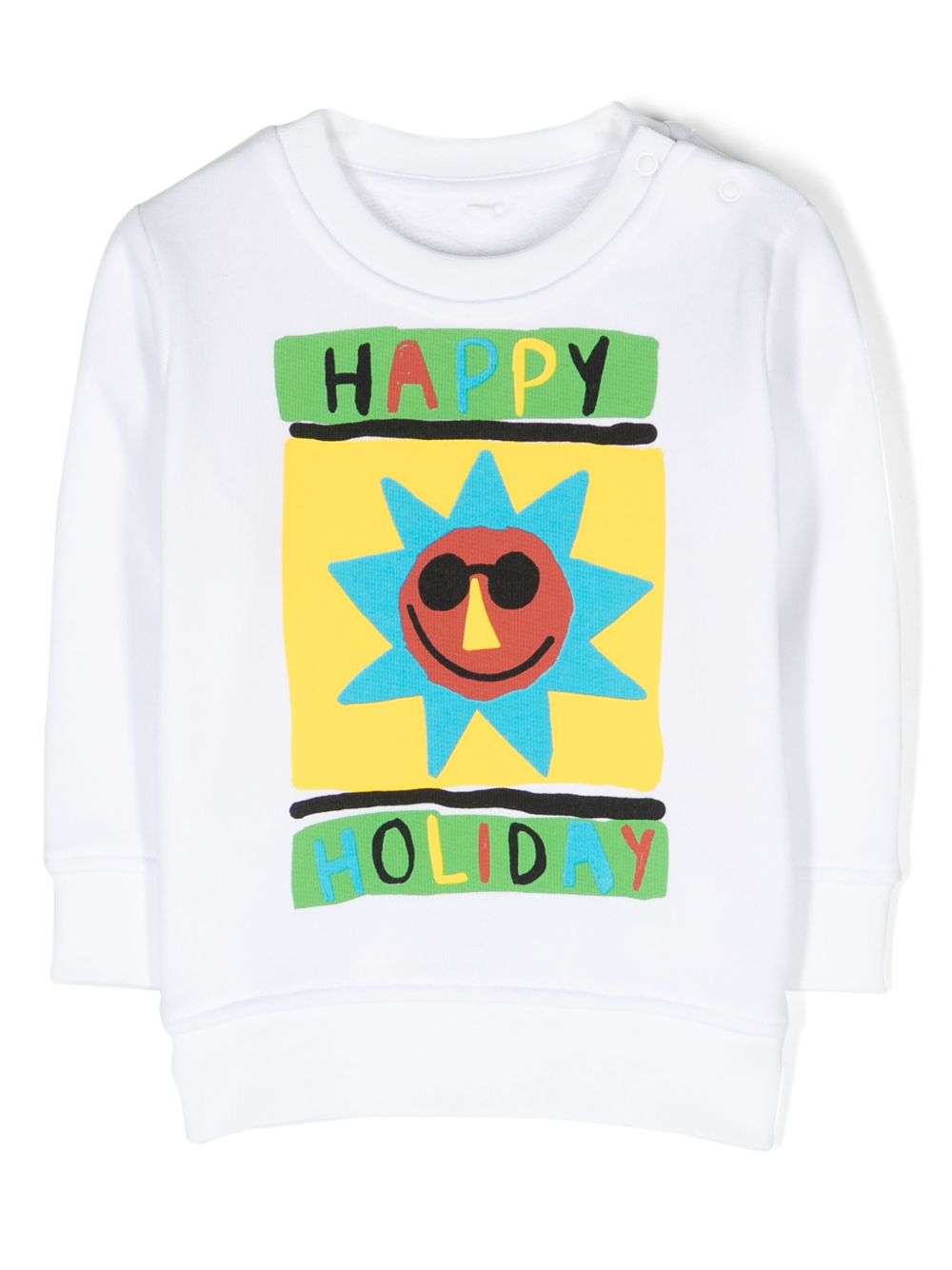 Stella McCartney Kids Happy Holiday 棉卫衣 - 白色