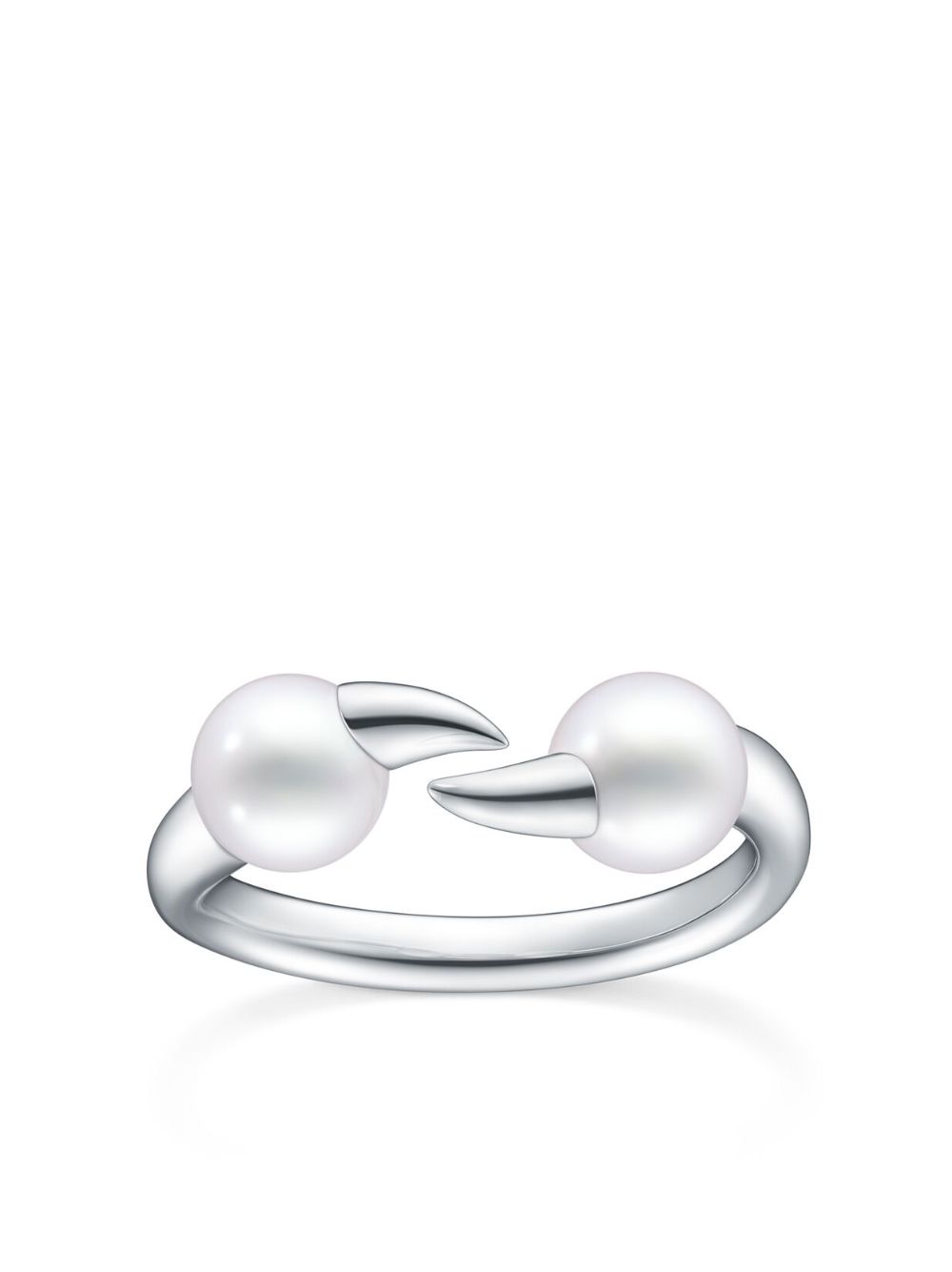 TASAKI 18K白金 Collection Line Danger 珍珠戒指 - 银色