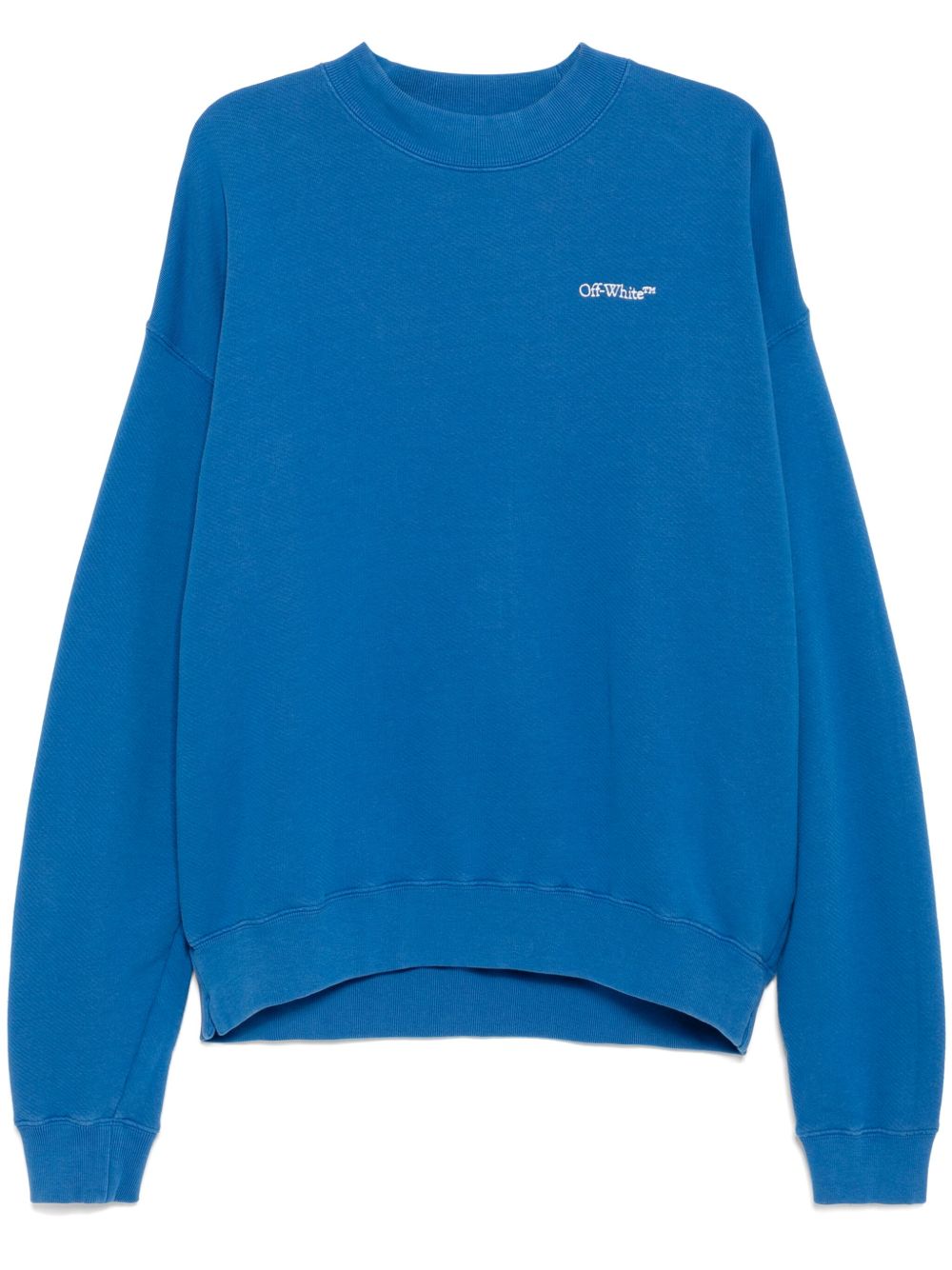 Off-White logo刺绣卫衣 - 蓝色