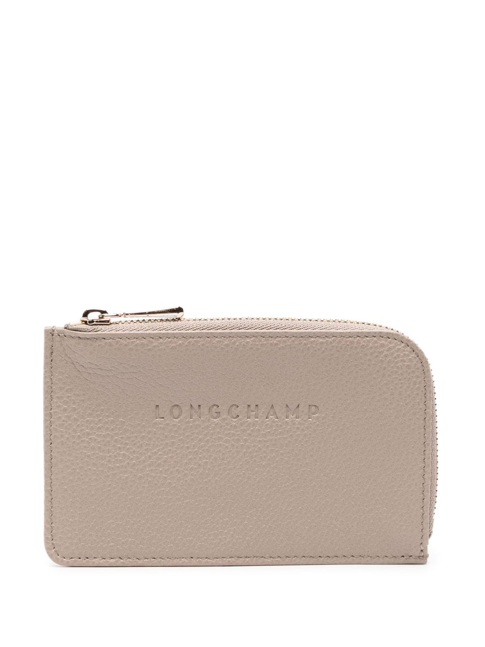 Longchamp Le Foulonné 皮质卡夹 - 中性色