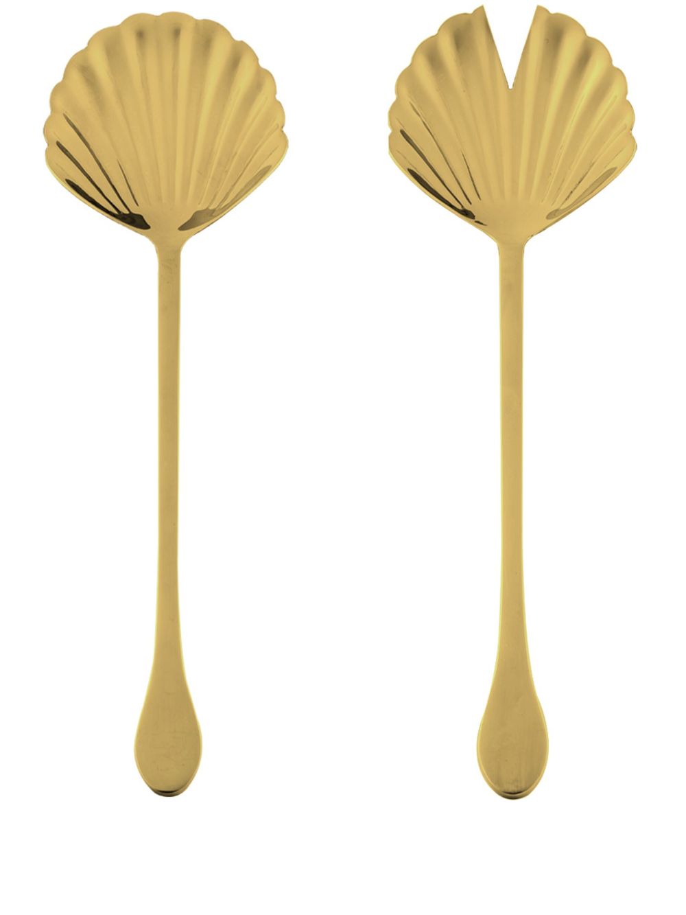 Bitossi Home sea shell salad cutlery (set of two) - 金色