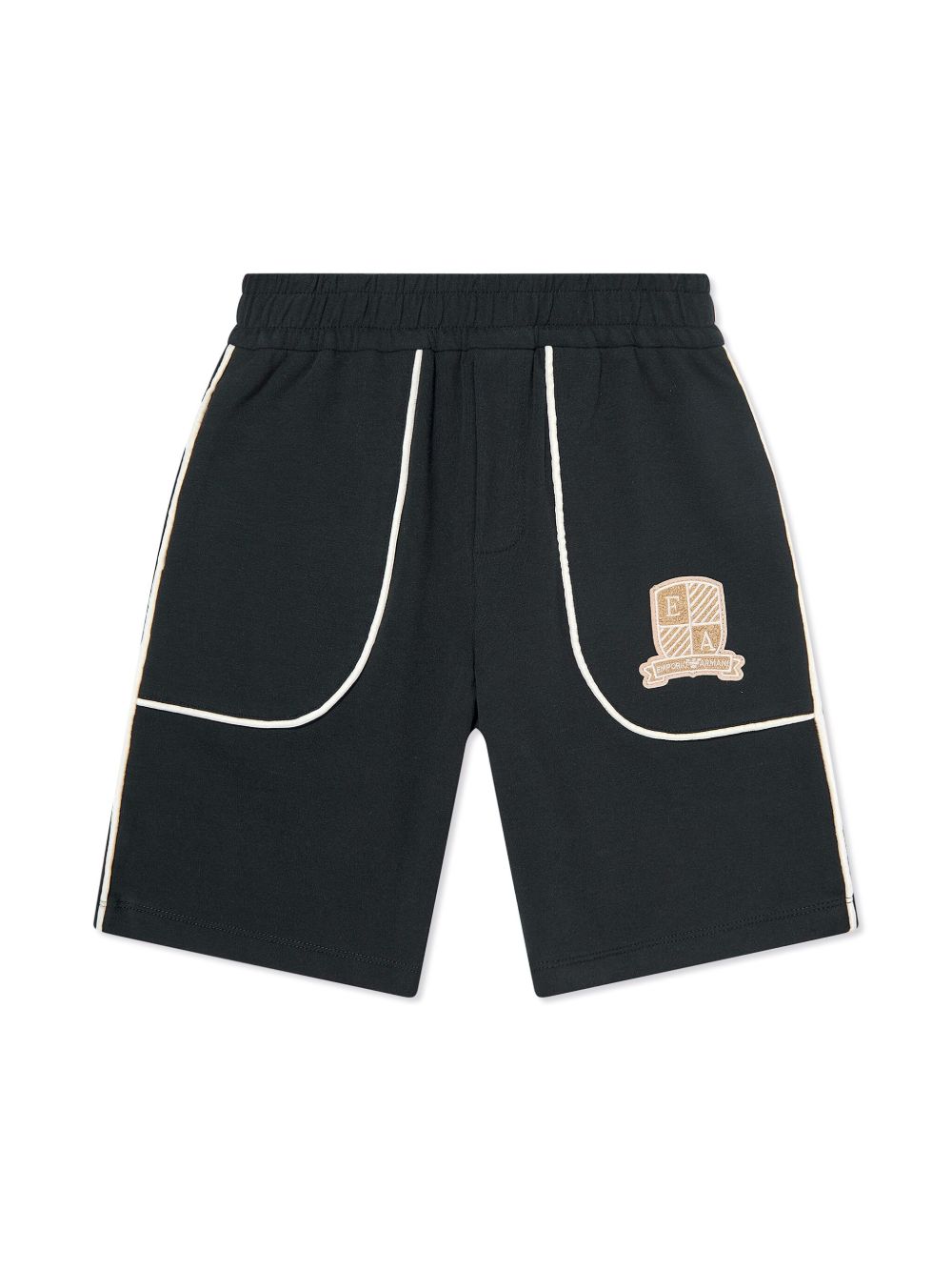 Emporio Armani Kids logo刺绣短裤 - 蓝色