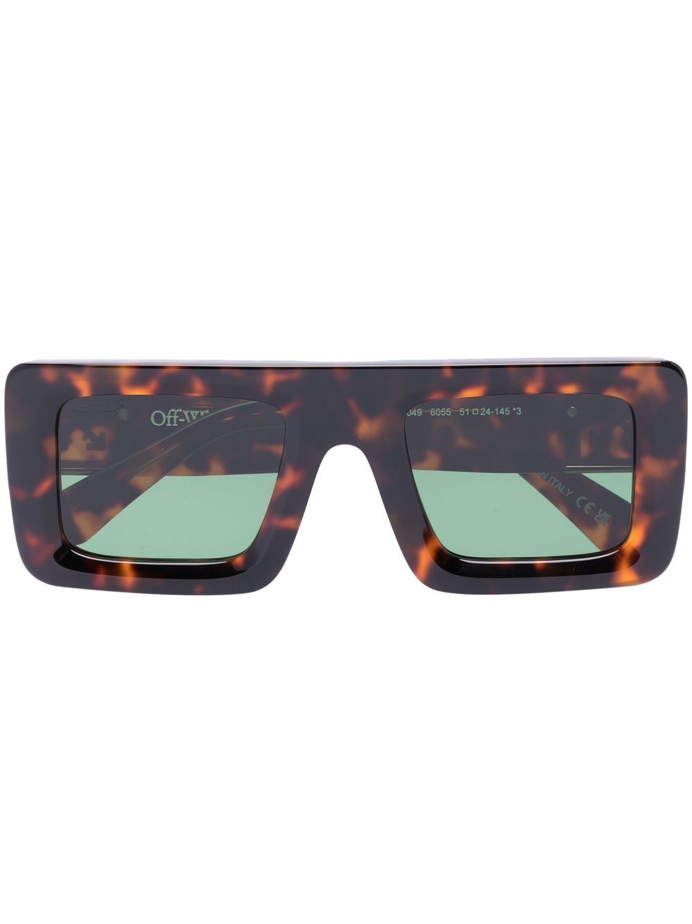 Off-White Eyewear Leonardo 长方形镜框太阳眼镜 - 褐色