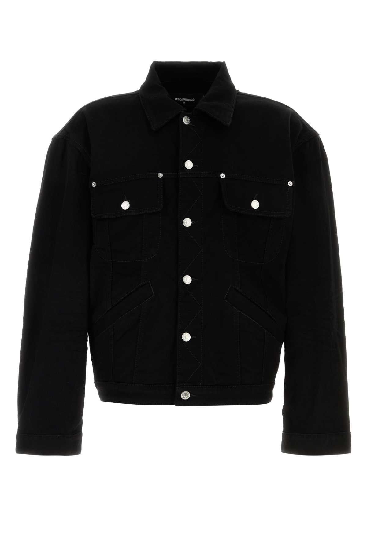 Dsquared2 Black Stretch Denim Jacket