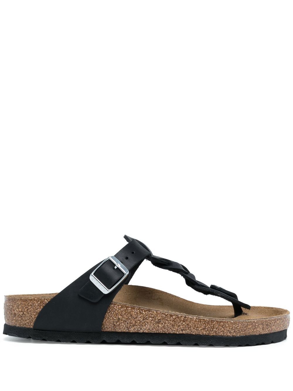 Birkenstock Gizeh 交叉细节凉鞋 - 黑色