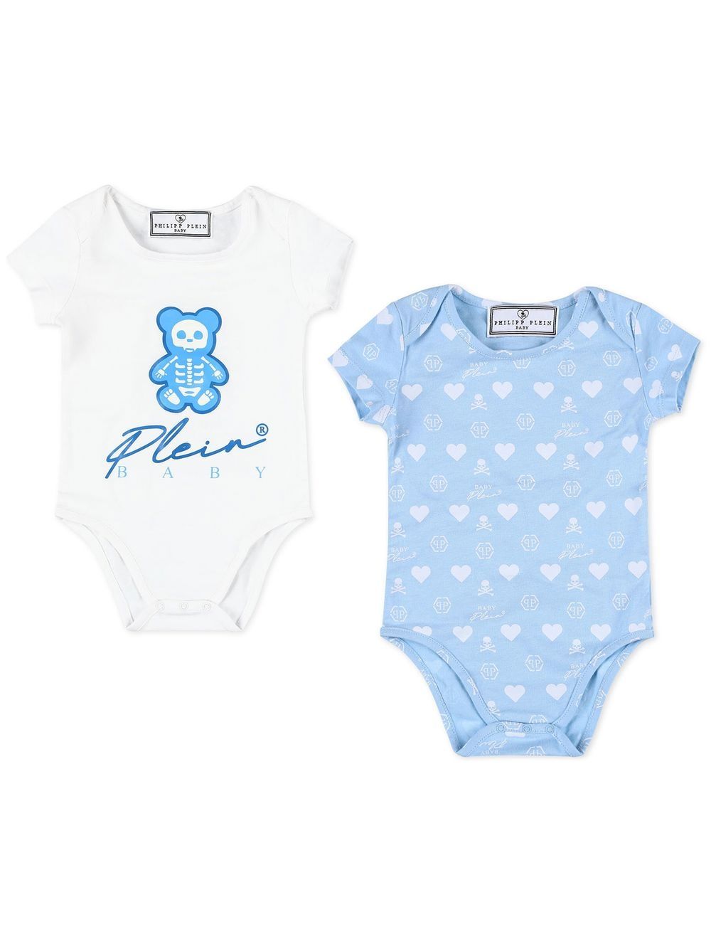 Philipp Plein Junior logo印花两件式连体衣套装 - 白色