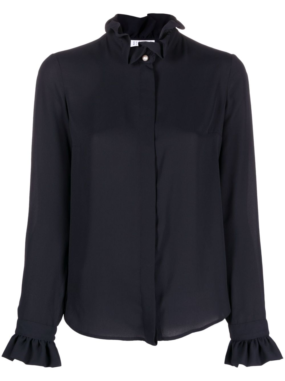 Claudie Pierlot 荷叶领长袖罩衫 - 蓝色