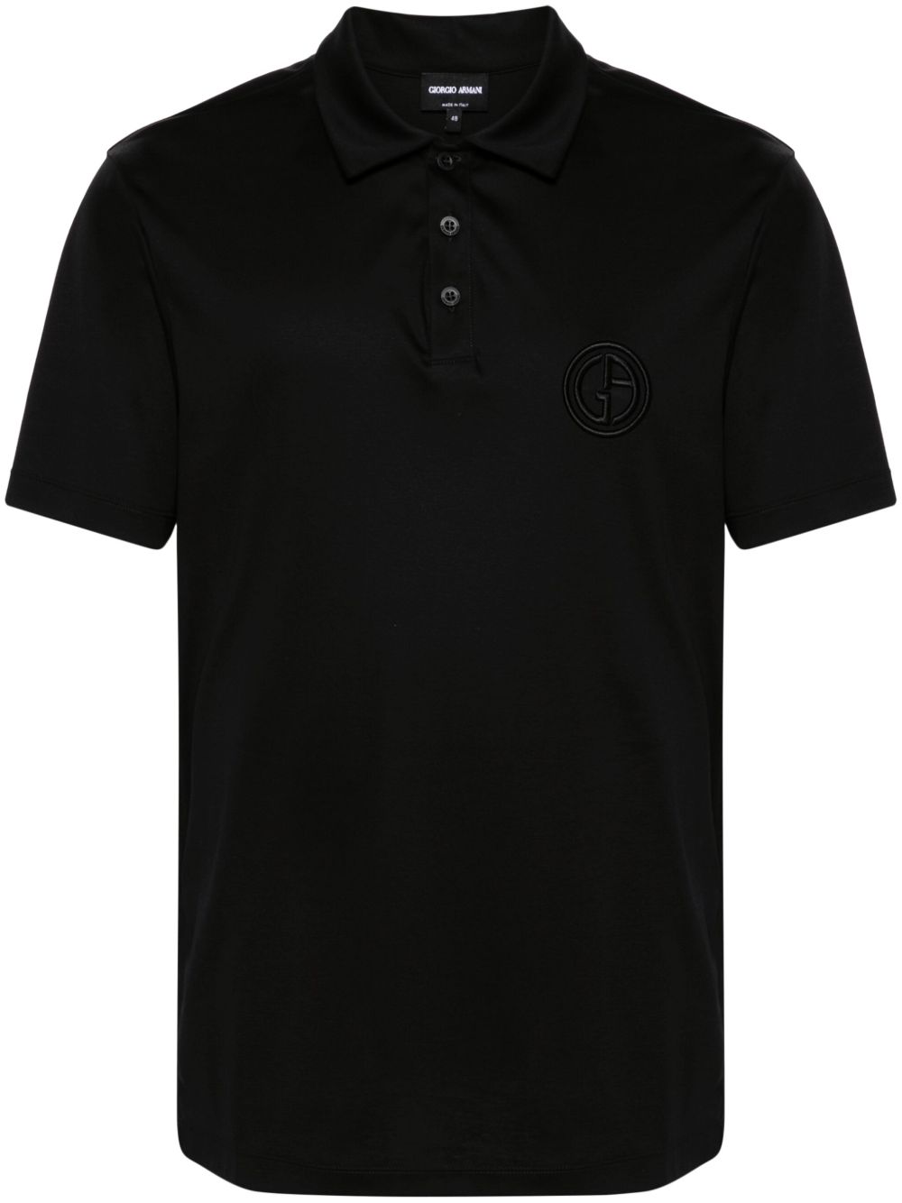 Giorgio Armani Interlock logo polo衫 - 黑色
