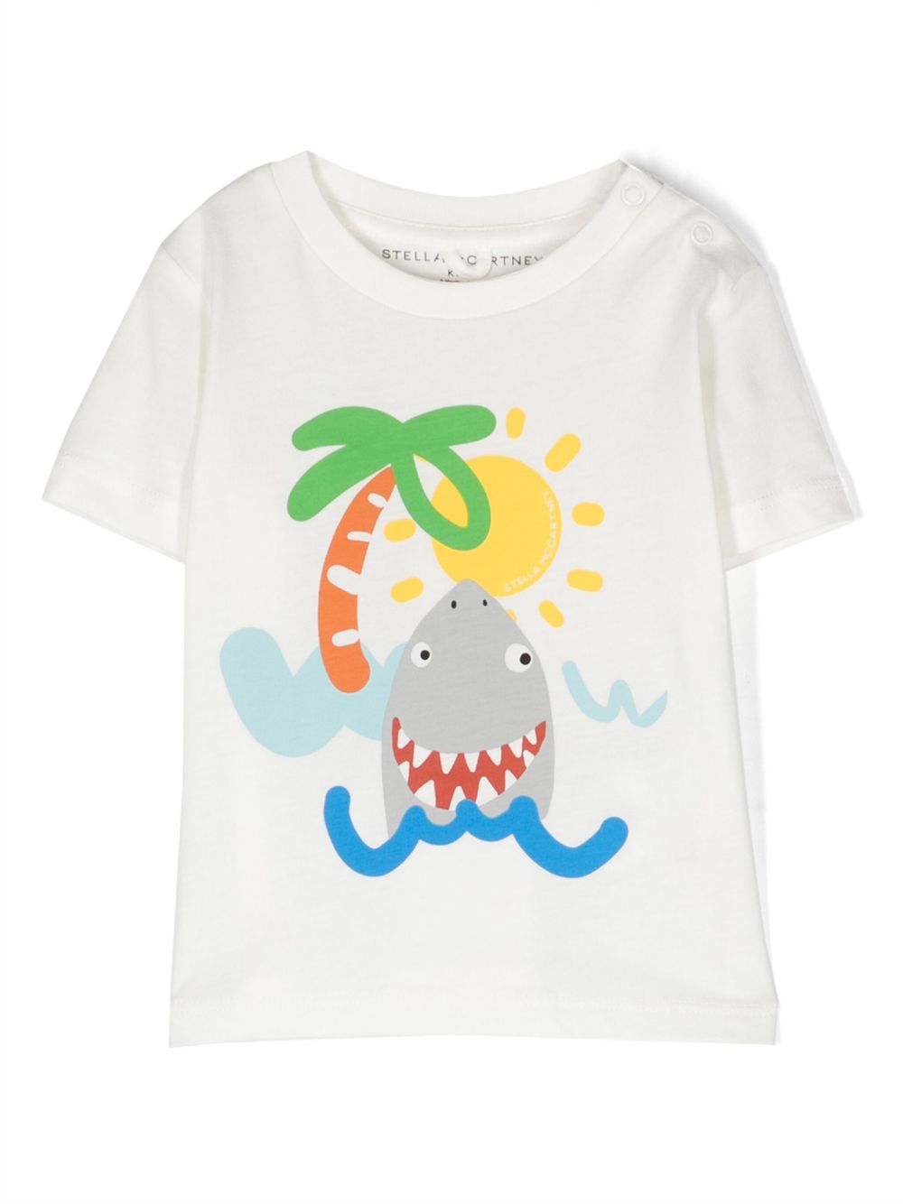 Stella McCartney Kids 插画风印花棉T恤 - 白色