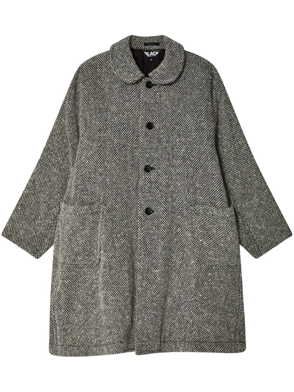 Black Comme Des Garçons 人字斜纹针织单排扣外套 - 黑色