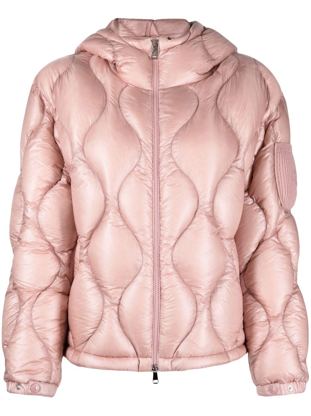 Moncler Anthon 短款填充连帽夹克 - 粉色