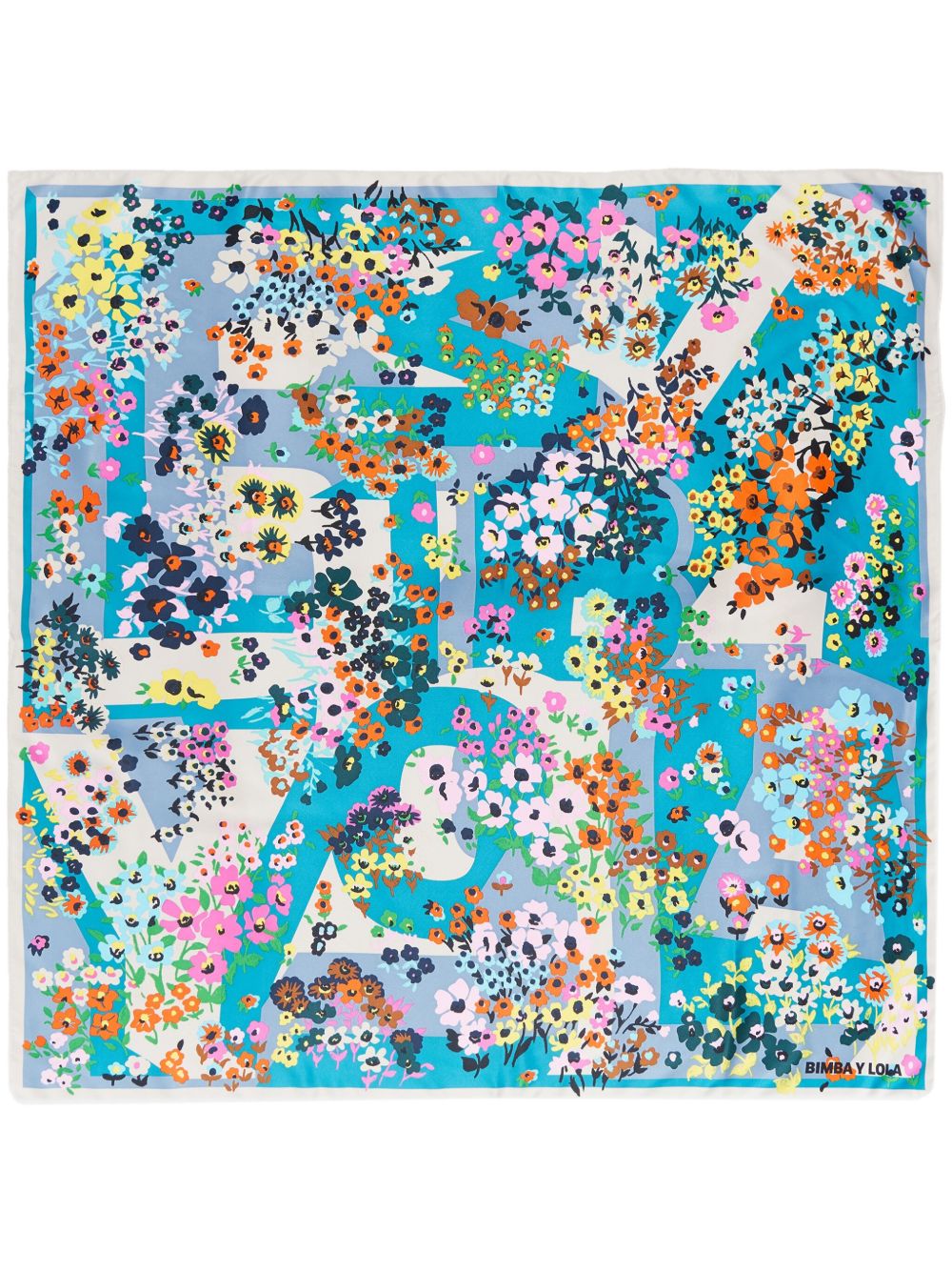 Bimba y Lola 花卉印花围巾 - 蓝色