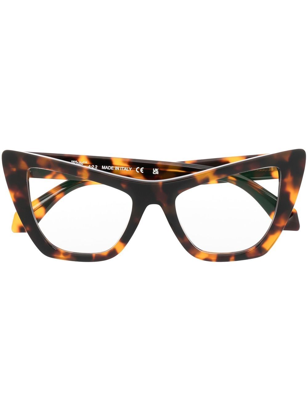 Off-White Eyewear 玳瑁纹猫眼框眼镜 - 褐色
