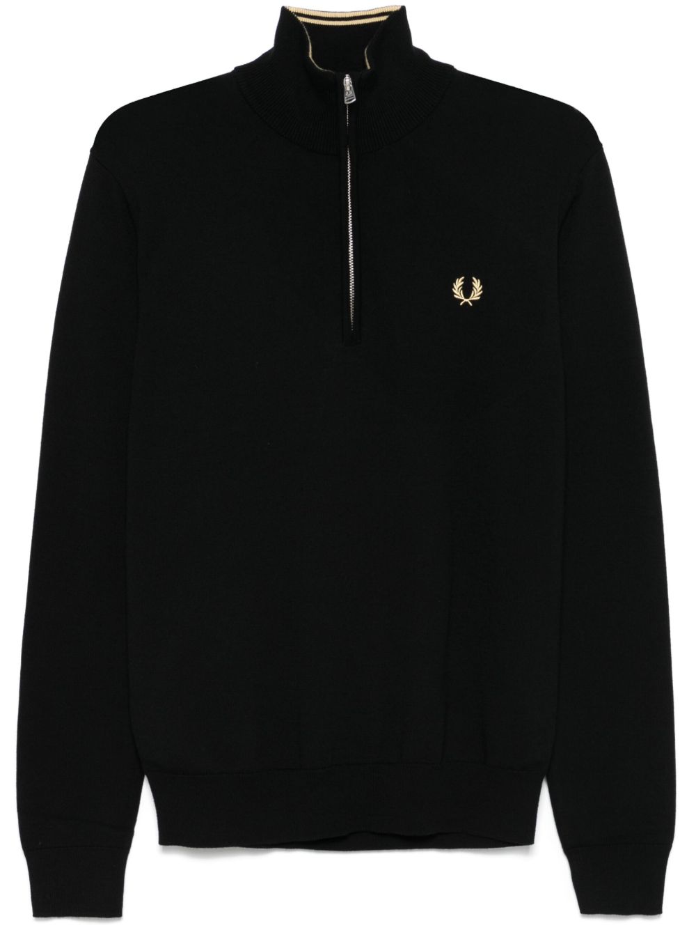 Fred Perry logo刺绣卫衣 - 黑色