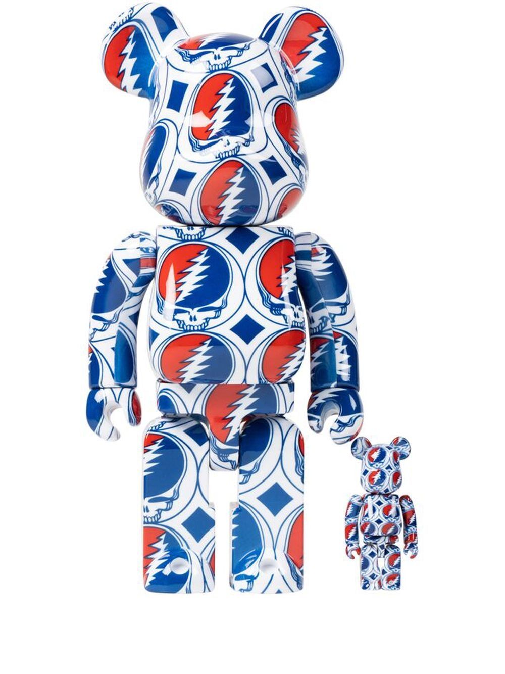 MEDICOM TOY x Grateful Dead Steal Your Face BE@RBRICK 100% & 400% 模型玩具套装 - 白色