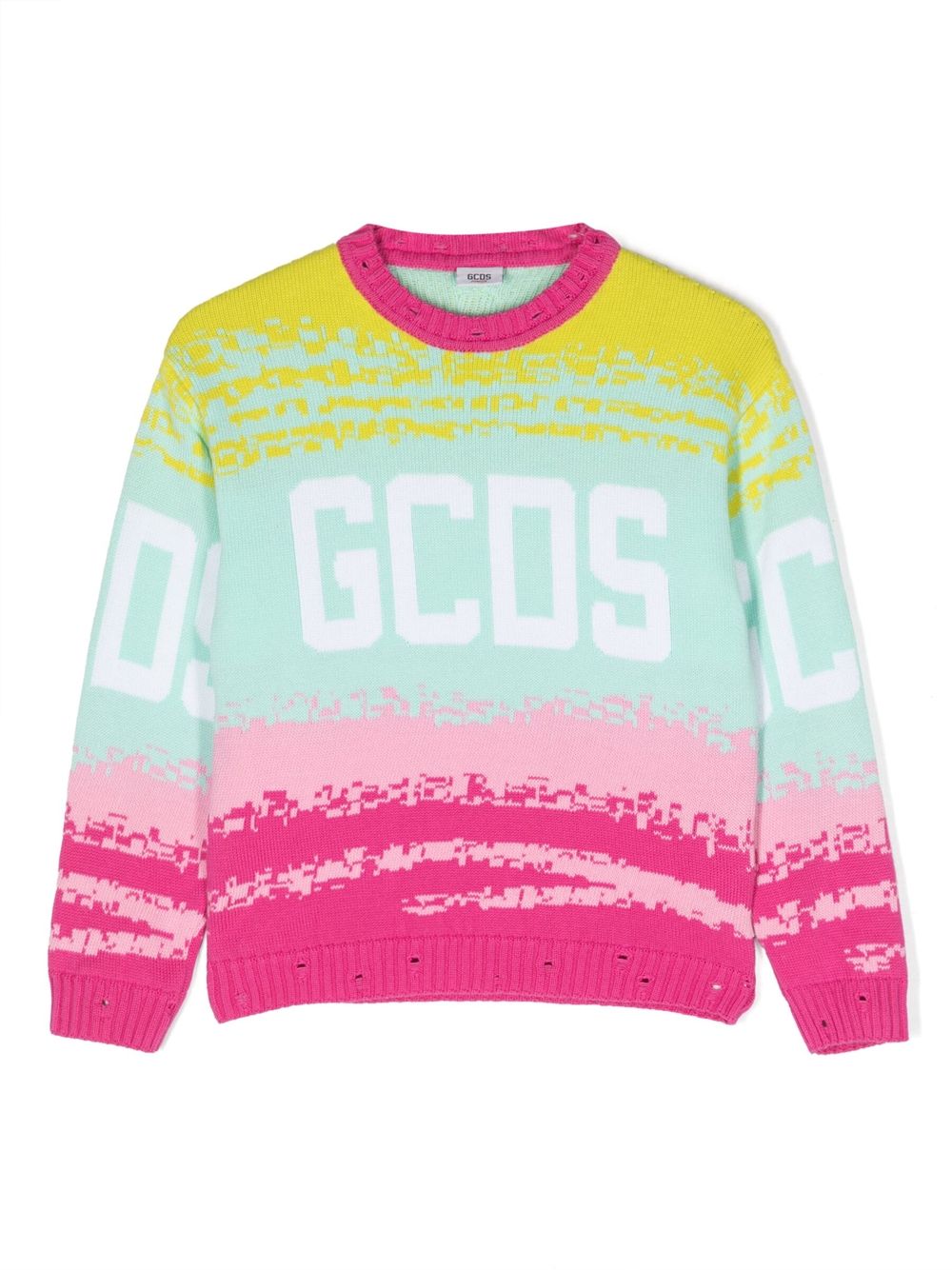 Gcds Kids logo拼色毛衣 - 粉色
