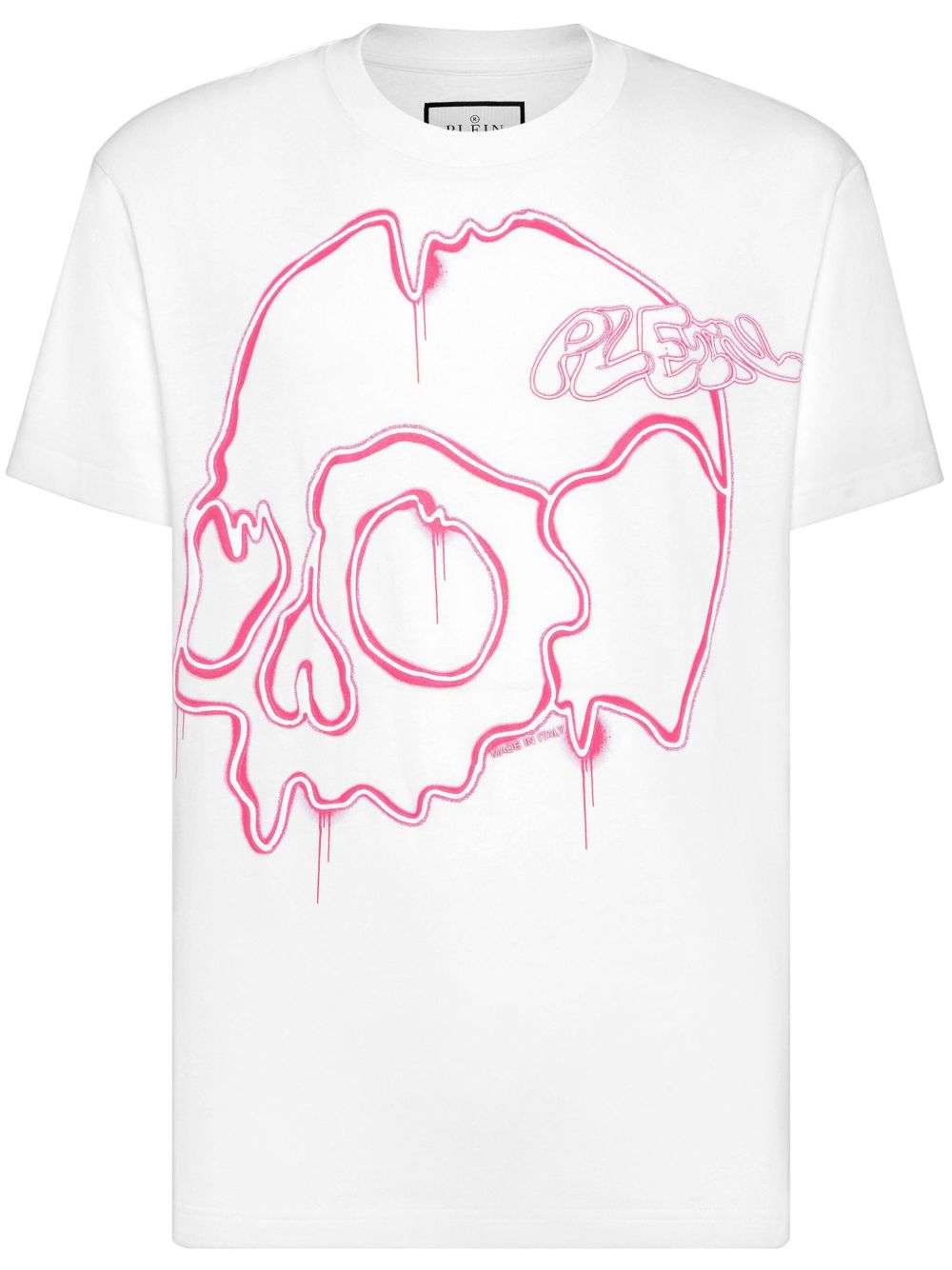 Philipp Plein Dripping Skull 棉T恤 - 白色