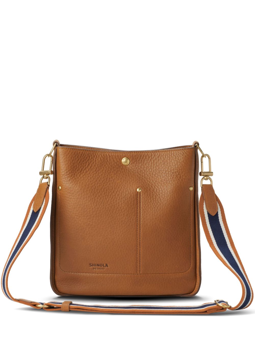 Shinola The Pocket 粒面皮质斜挎包 - 褐色