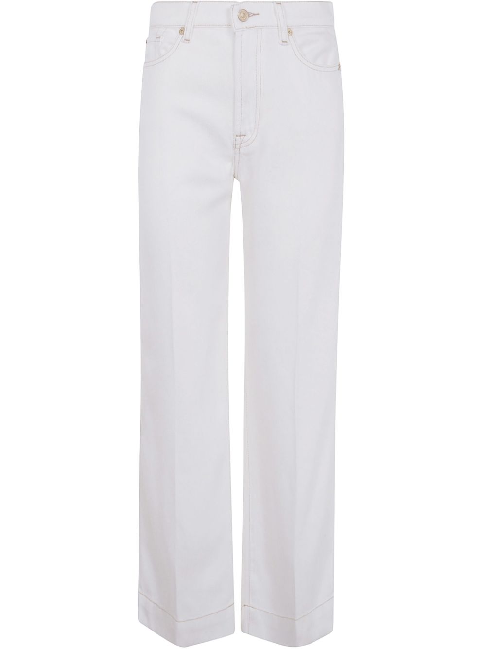 7 For All Mankind 高腰牛仔裤 - 白色
