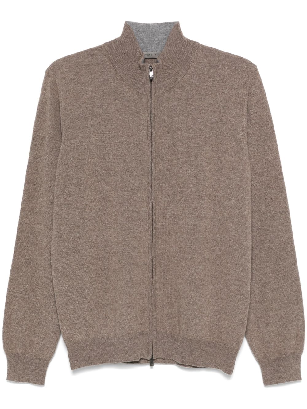 Corneliani 拉链开衫 - 褐色