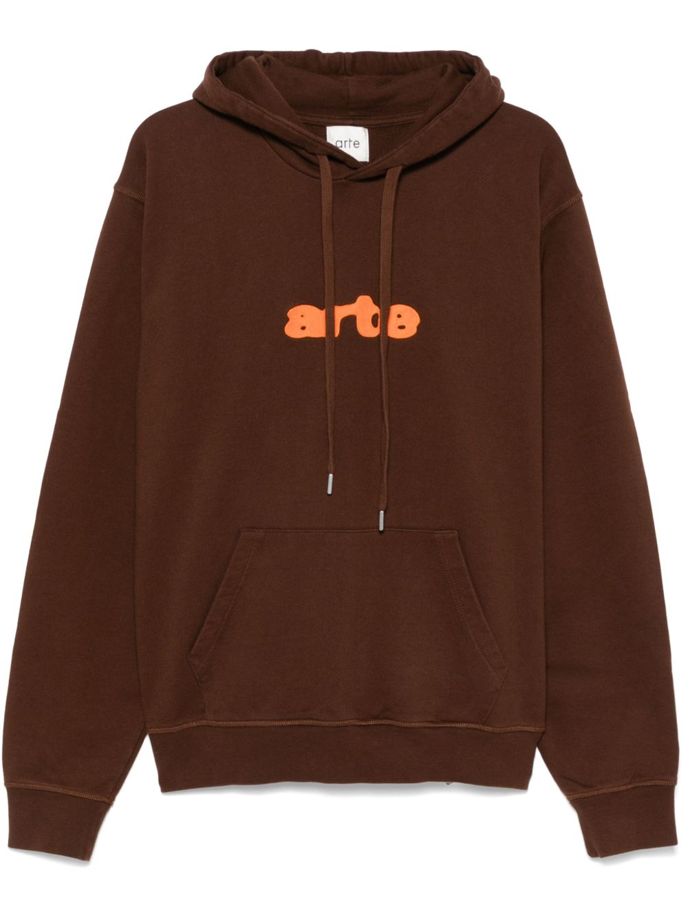 ARTE logo刺绣连帽衫 - 褐色