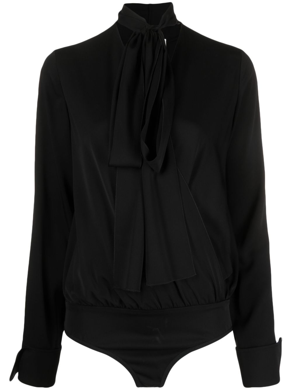 Sportmax 蝴蝶结细节连体衣式罩衫 - 黑色