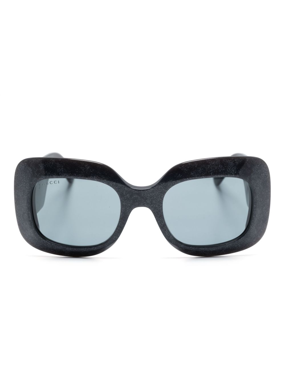 Gucci Eyewear 超大镜框太阳眼镜 - 黑色