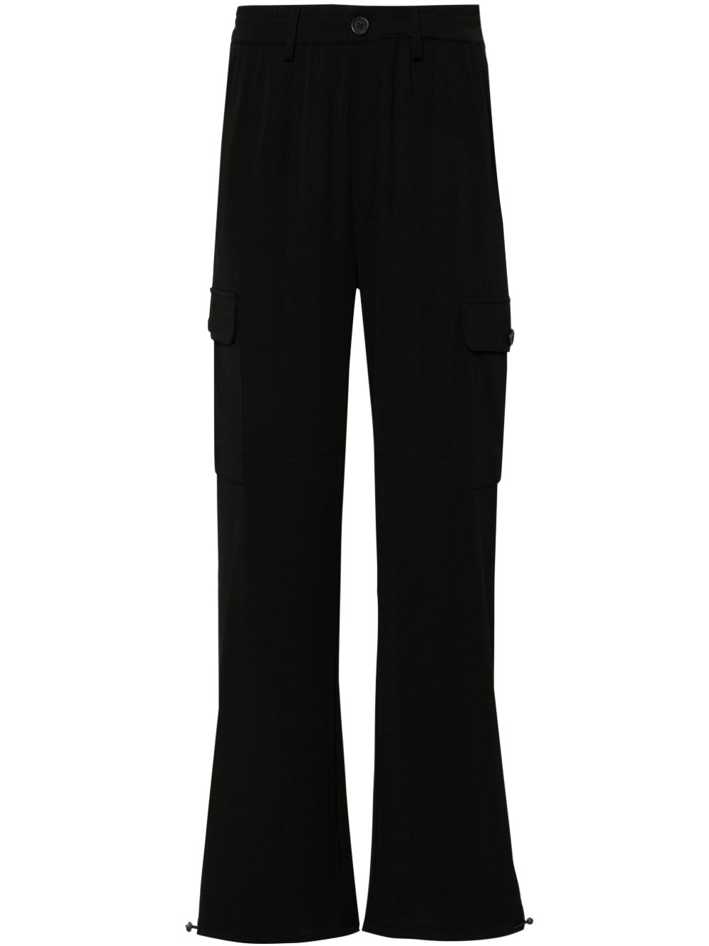 TWINSET 抽绳裤脚工装长裤 - 黑色