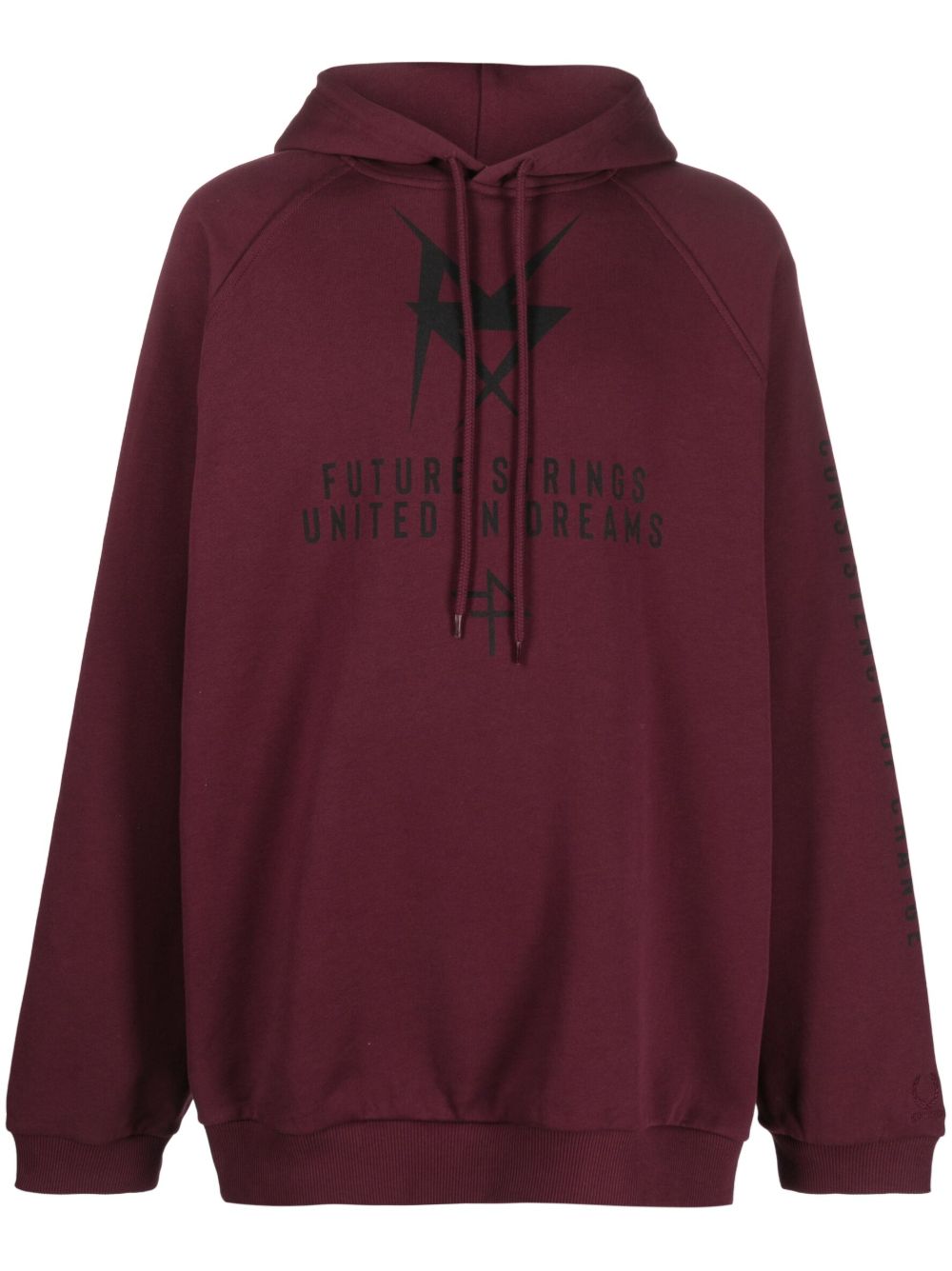 Raf Simons X Fred Perry logo印花抽绳连帽衫 - 紫色