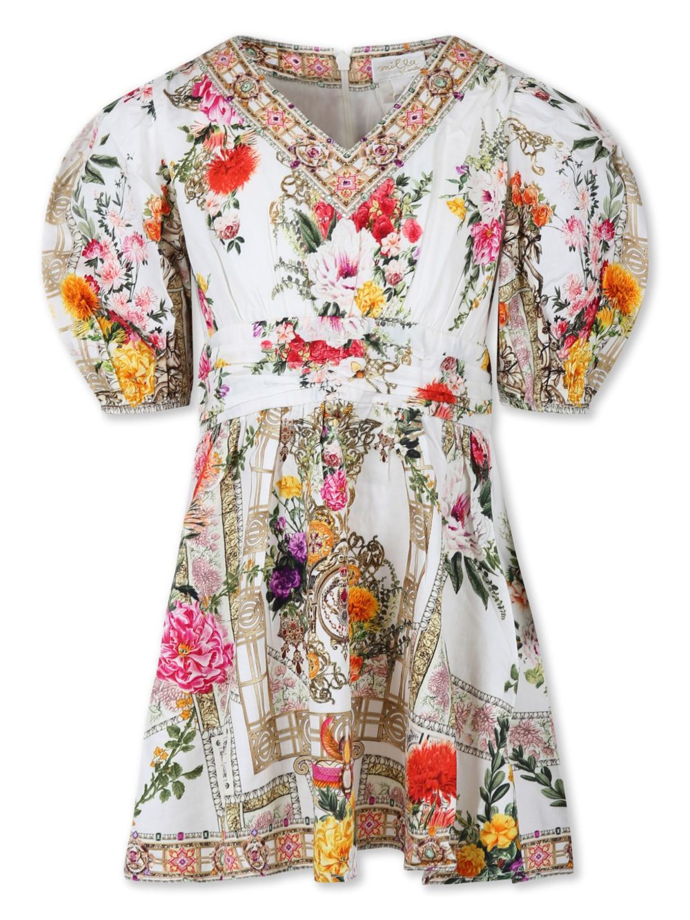 Camilla Kids Egyptian Rose 迷你连衣裙 - 白色