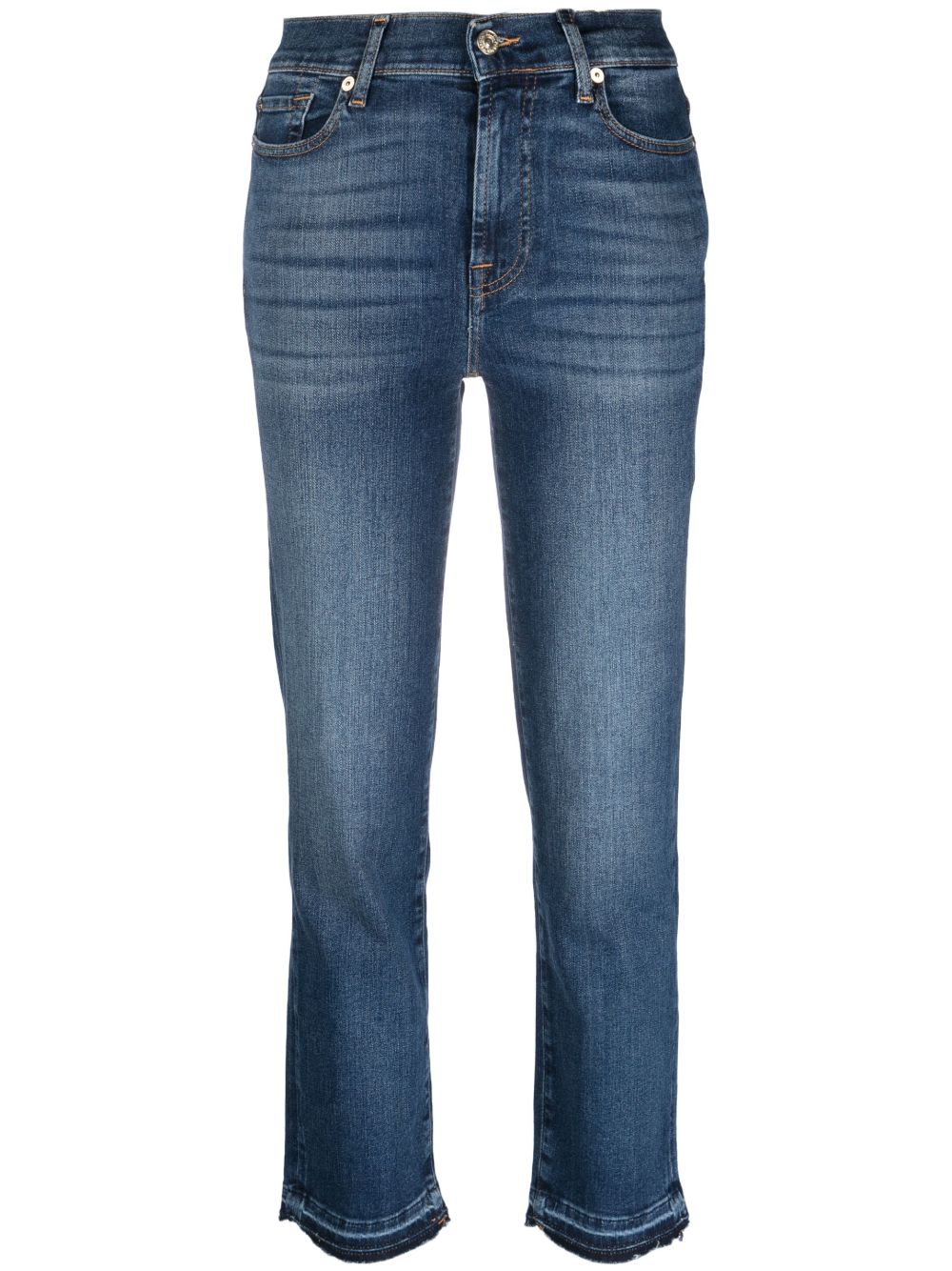 7 For All Mankind 直筒露踝牛仔裤 - 蓝色