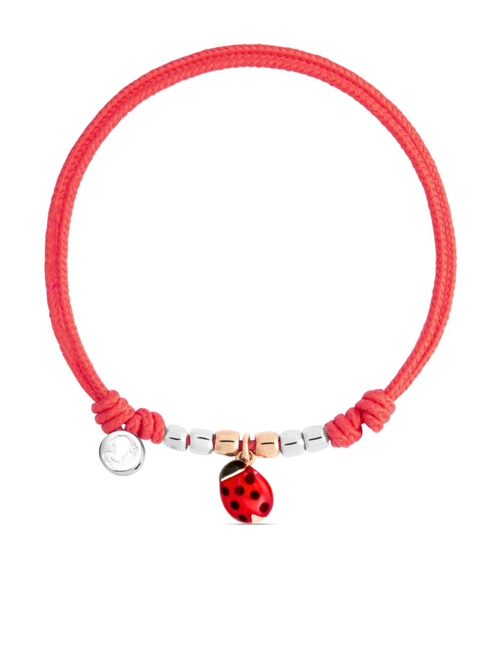 Dodo 9K玫瑰金 Mini Ladybug 手链 - 粉色