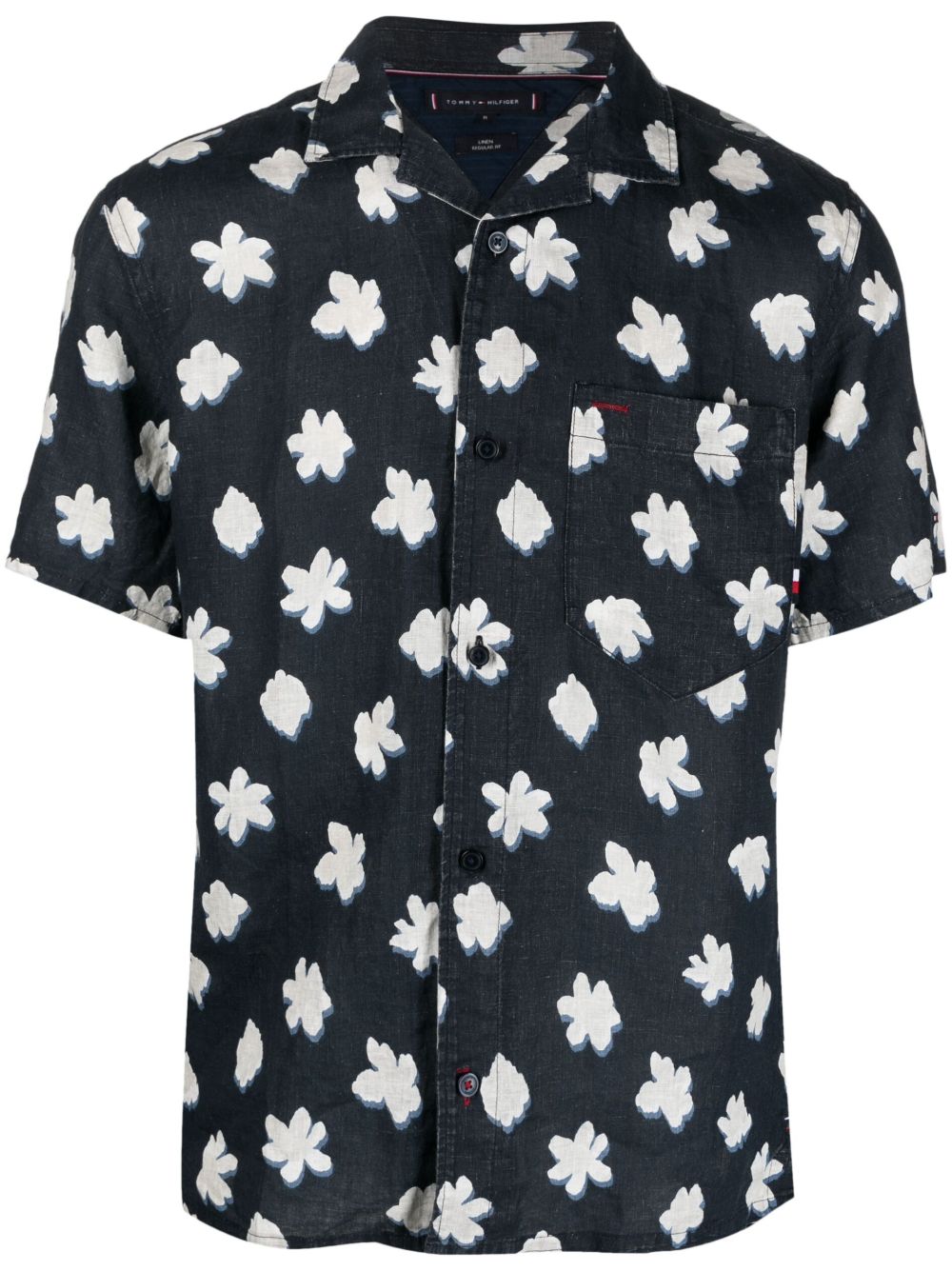 Tommy Hilfiger Mono Flower 亚麻衬衫 - 蓝色