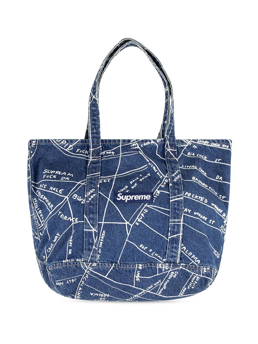 Supreme Gonz Map 牛仔托特包 - 蓝色