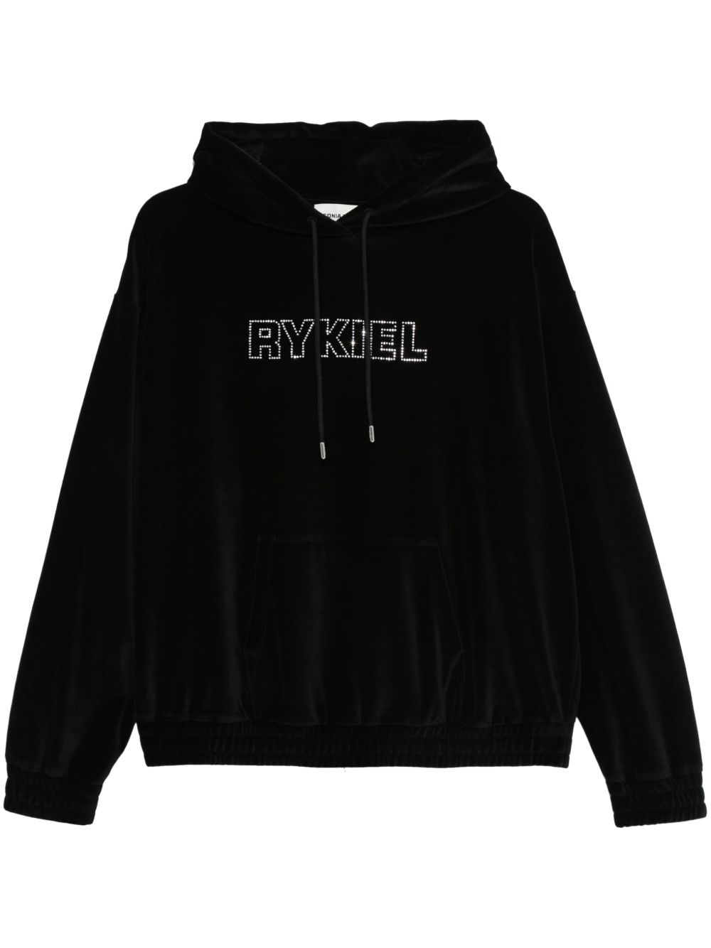 Sonia Rykiel 水钻缀饰logo连帽衫 - 黑色