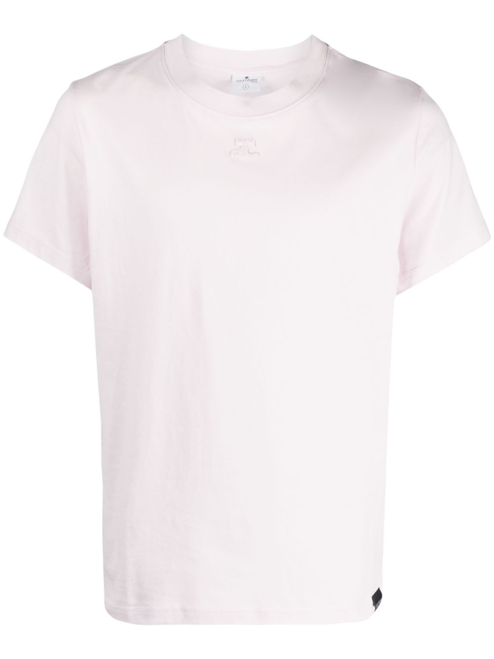 Courrèges logo刺绣棉T恤 - 粉色