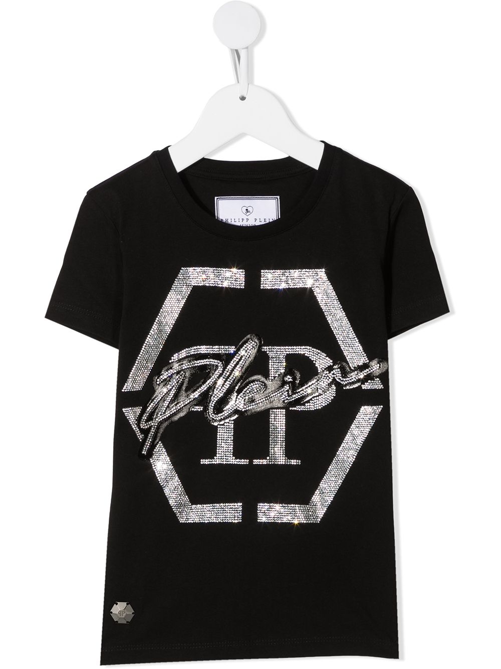 Philipp Plein Junior Hexagon 短袖T恤 - 黑色