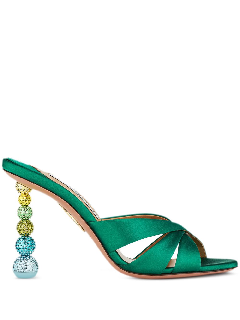 Aquazzura Yes Baby 95 高跟穆勒鞋（9.5厘米） - 绿色
