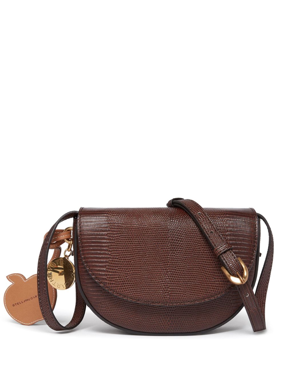 Stella McCartney Frayme 鳞纹压纹单肩包 - 褐色