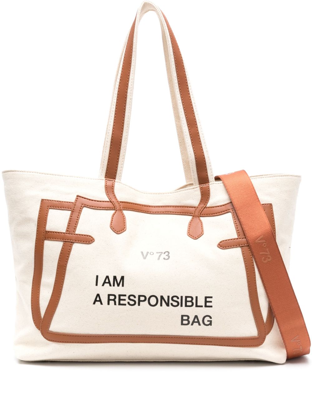 V°73 Responsibility Must 帆布单肩包 - 中性色