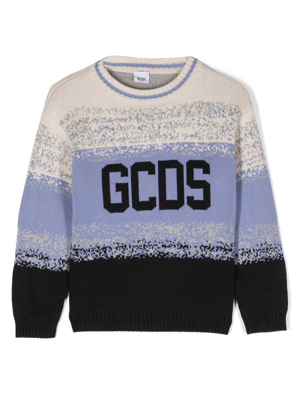 Gcds Kids logo嵌花针织棉毛衣 - 蓝色