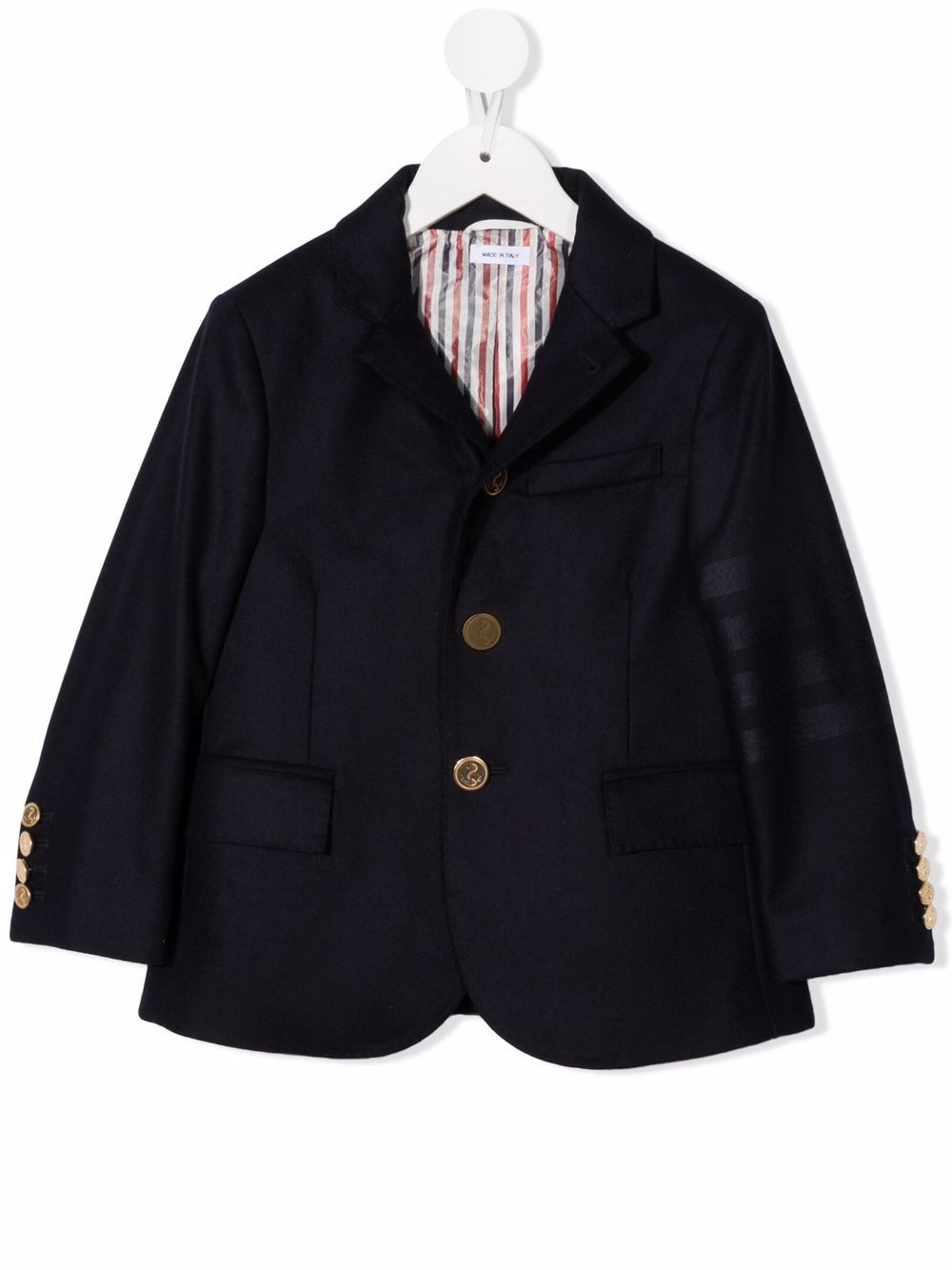 Thom Browne Kids 4-Bar 休闲外套 - 蓝色