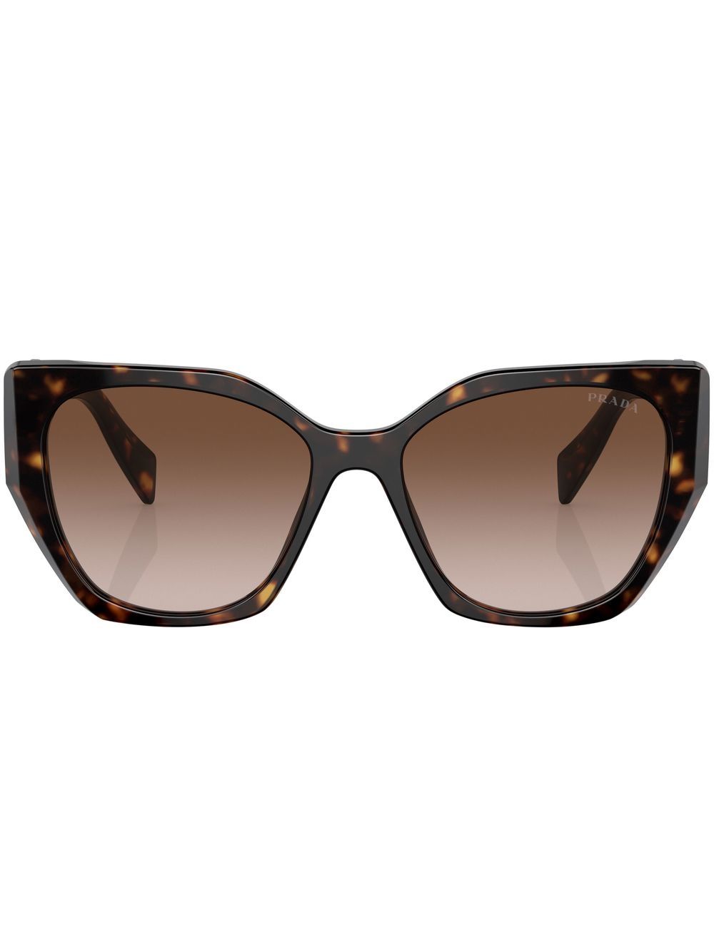 Prada Eyewear logo玳瑁纹镜框太阳眼镜 - 绿色
