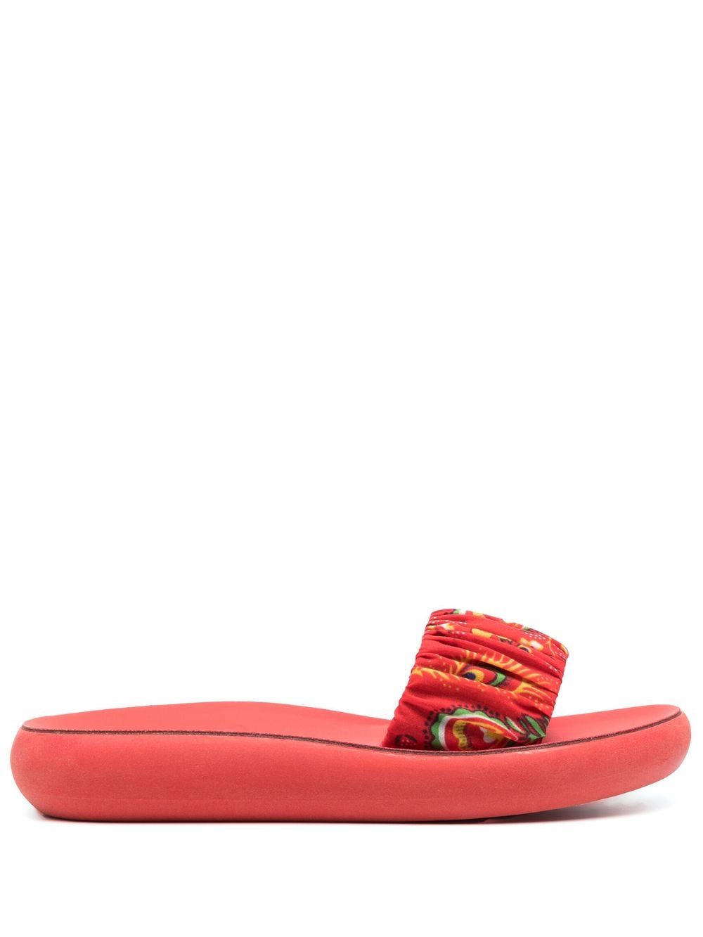 Ancient Greek Sandals Tayete 头巾印花拖鞋 - 红色