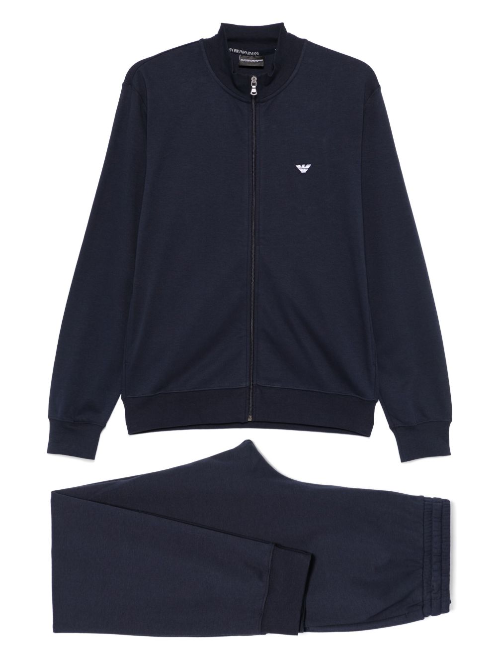 Emporio Armani logo刺绣运动套装 - 蓝色
