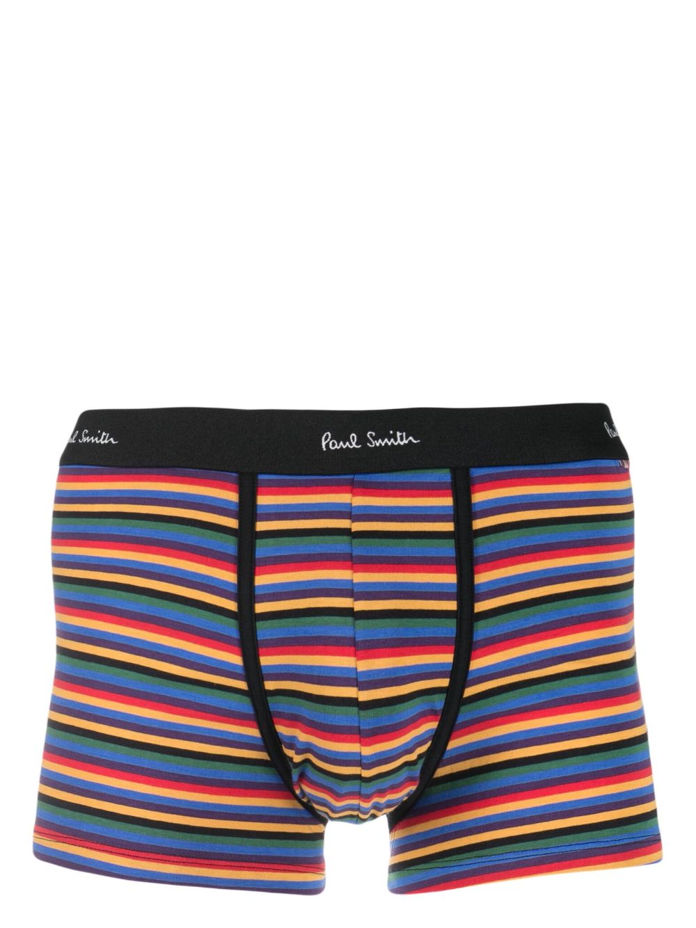 Paul Smith logo腰边条纹印花四角裤 - 黑色